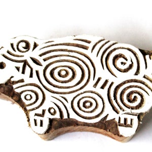 Disegni di pecore stampa animale stampa blocco di legno decorativo francobollo bellissimo blocco curvo a mano.