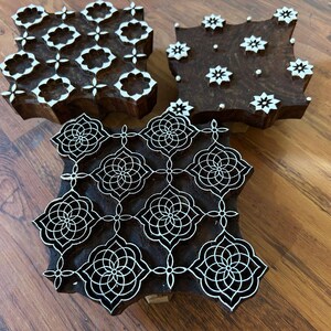 Buta Designs 3 kleuren houten drukstempels Handgebogen kleurstof
