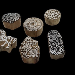 Juego de estampación de madera decorativa 6 diseños diferentes tintes de madera