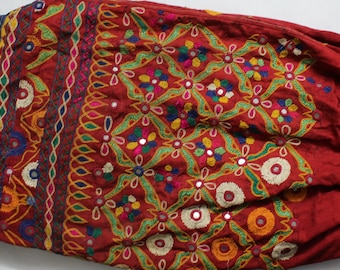 Handmade Embroidery Skirt Beautiful Collectible Indian Gujrati Garba Dresses
