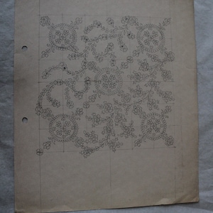 Unieke handgeschilderde vintage patronen op papier - artistiek textielontwerp voor doe-het-zelf