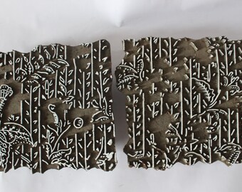 Textile Wooden Printing Block two color fabric printing designs stamps