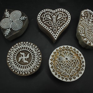 Mixed Design Wooden Print Making Blocks