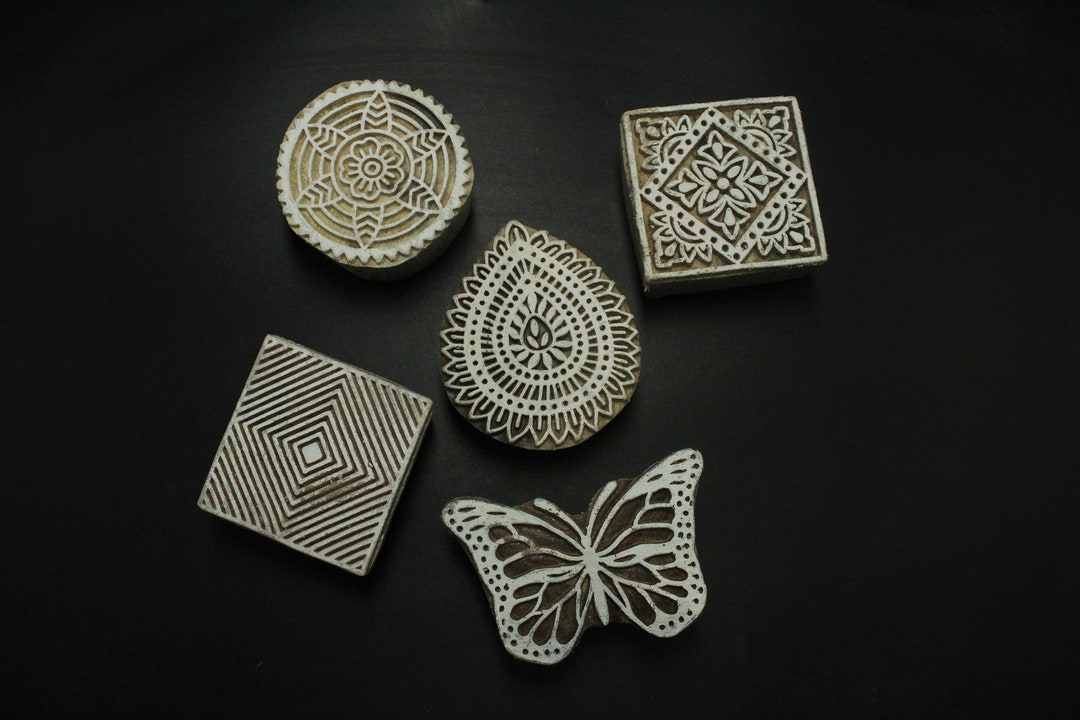 Wooden Printing Block Stamps Different Designs Choose as per Your ...
