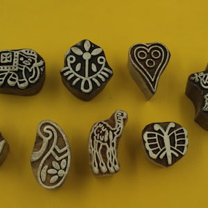 Kids Playing Wooden Print Making Blocks