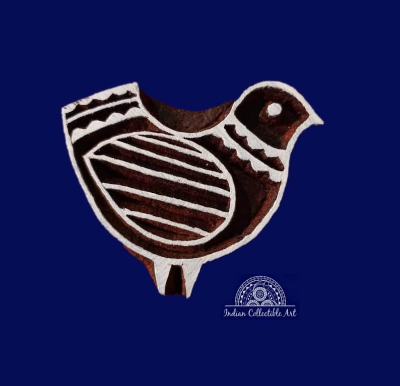 Wooden Printing Block Stamp Textile Design Handblock Indian Bird Fabric Print