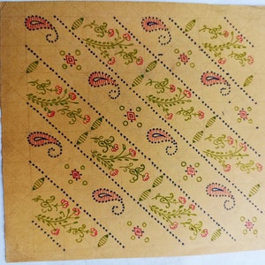 Vintage Textil Büttenpapier Sammler Kunstwerk floral