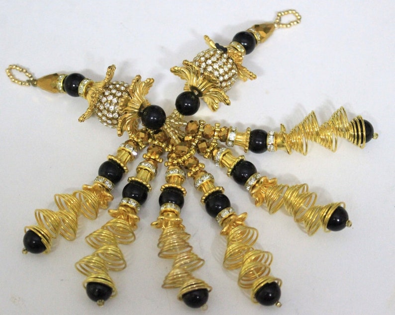 SET OF 2 HANGING Beautiful Hand made Wedding Jewels Tasels Craft Rakhi Making Hangbags Decor Piece.