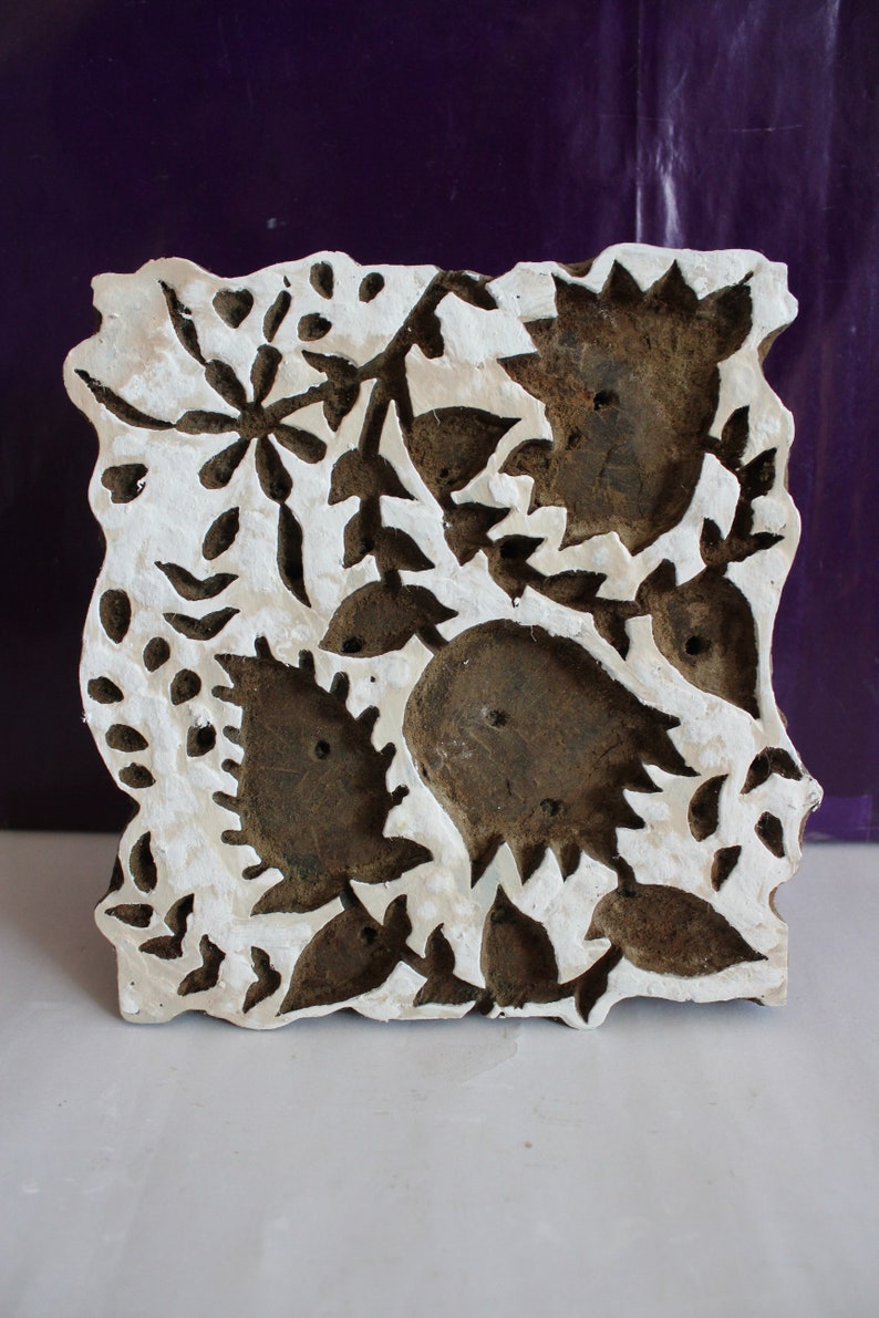 Wooden Stamp Block Printing Design Hand Curved Fabric Dyi