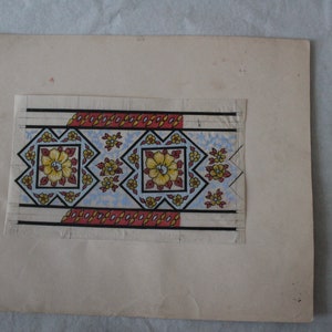 Diseños textiles de papel pintados a mano de inspiración vintage