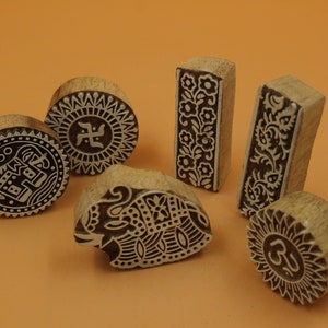 Blumendruck Holzstempel dekorativ 5 verschiedene Motive