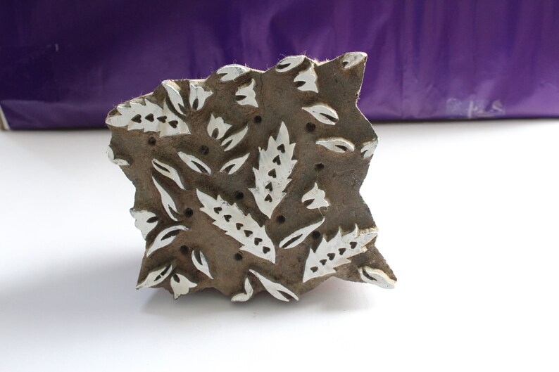 Wooden Block Printing leaf design hand curved fabric print Etsy
