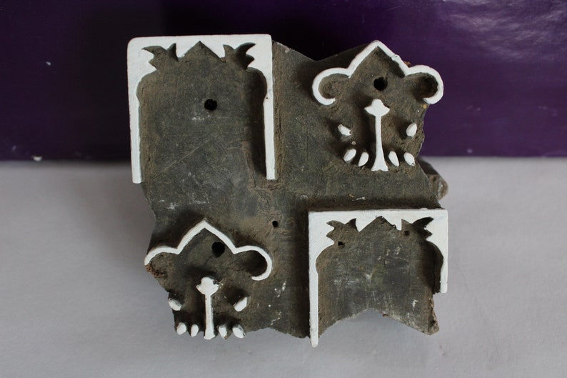 Wooden Printing block stamp textile design hand curved indian print