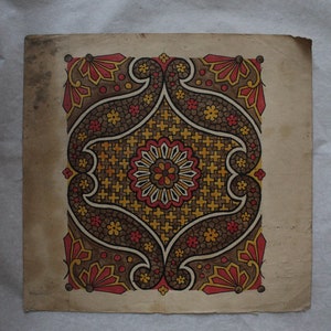 Indische Blumenmalerei auf Papier Sammler Textildesigns