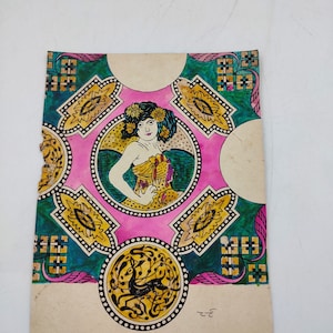 Arte de papel coleccionable vintage de diseños antiguos hechos a mano indios