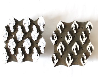 Wooden Printing block two color textile fabric print making design