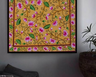 Indian hand painted kamal talai decorative painting for wall hangings