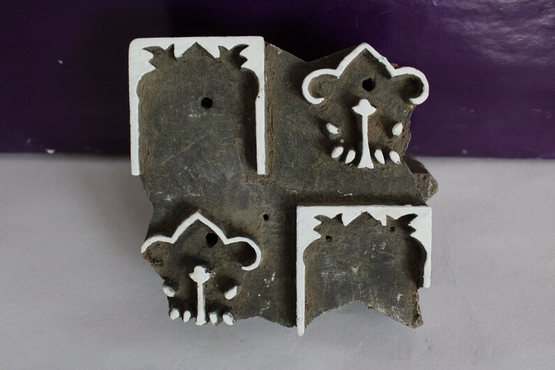 Wooden Printing block stamp textile design hand curved indian print