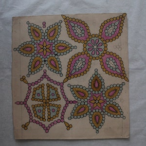 Handgeschöpftes Papier Kunstwerk mit indischen Blumenmotiven