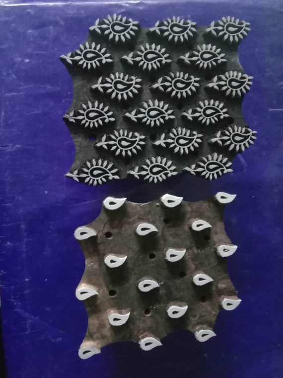 Wooden Block Designs Print Making Double Color designs Hand Curved