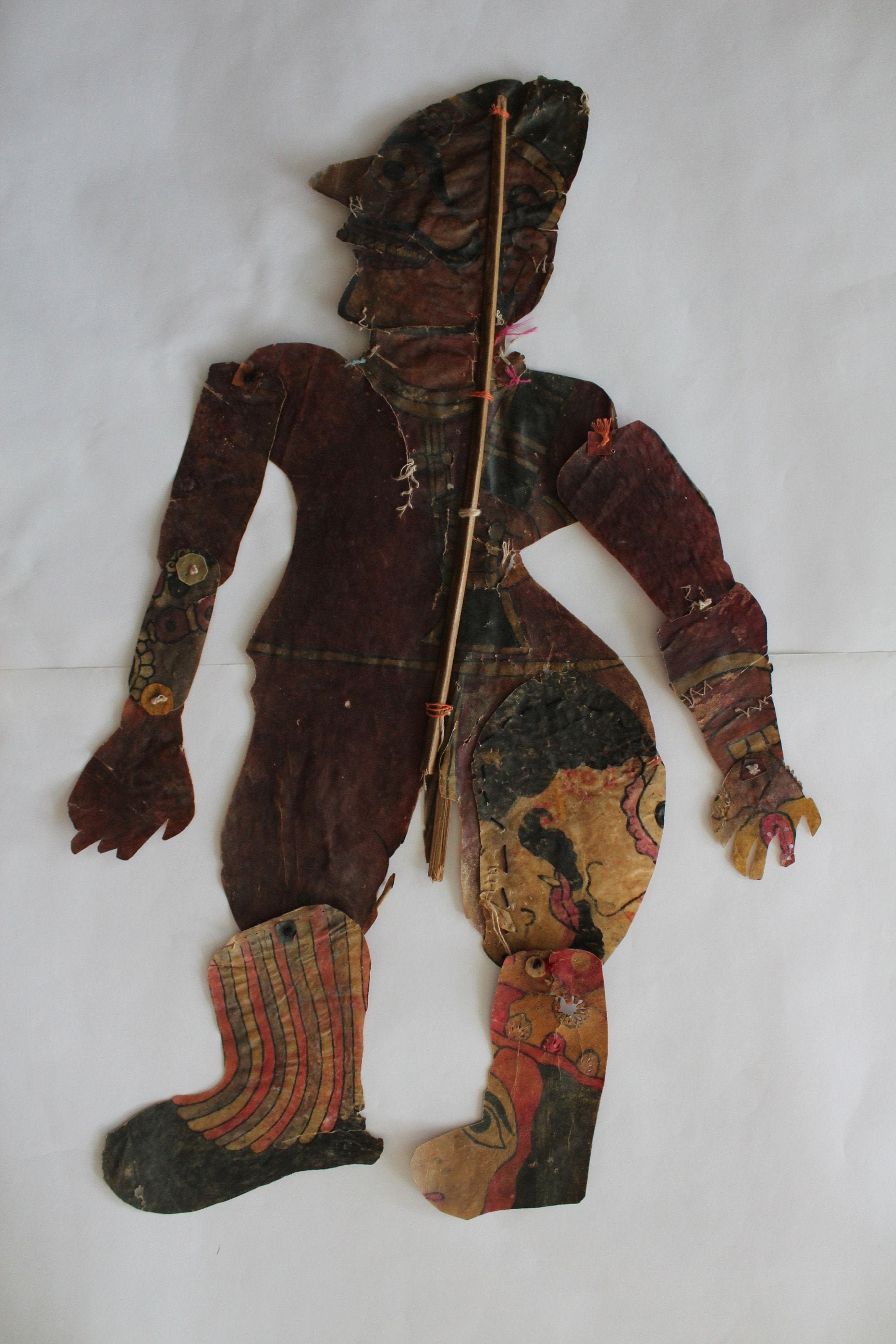 Indian Leather shadow puppet original folk art 1900s Etsy