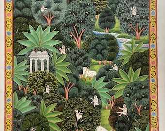 Original Pichwai Jungle Painting Hand Painted Artwork