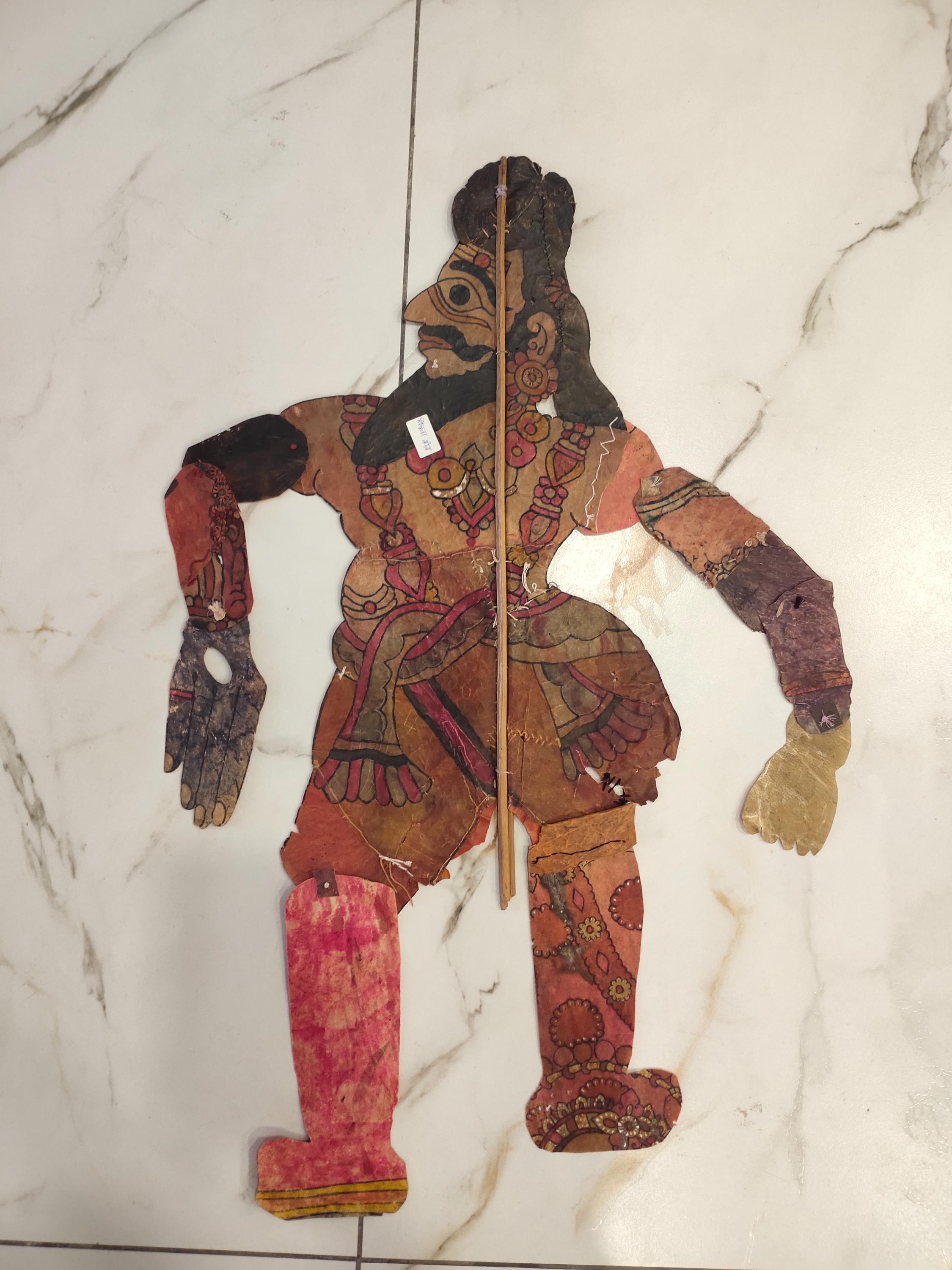 伝統的なインドの影絵人形 インドの希少な革製影絵人形 ヴィンテージ コレクターズアイテム 19