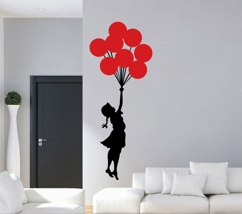 Banksy Floating Balloon Girl Vinyl Wall Decal Sticker