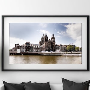 Amsterdam Digital Wall Art | Instant Download Print | Amsterdam Canal Printable | Basilica of St. Nicholas | Stunning Amsterdam Netherlands