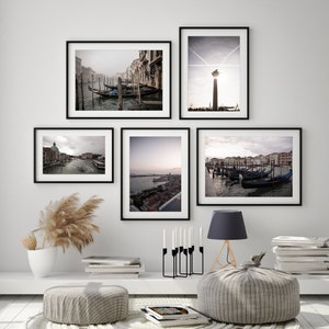 Venice Wall Gallery Art Set | Moody Venice Set of 5 Print | Venice Digital Photography Prints | Instant Download Printables | Wall Decor