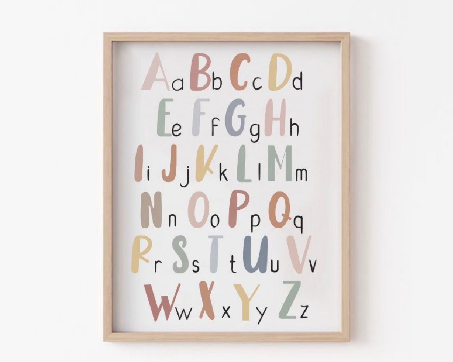 Alphabet Poster ABC Wall Art Alphabet Print Wall Art Neutral | Etsy