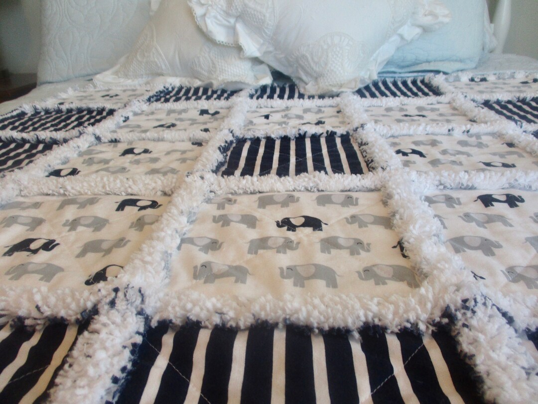 Elephant Rag Quilt / Handmade Baby Rag Quilt / Child Rag Quilt Etsy