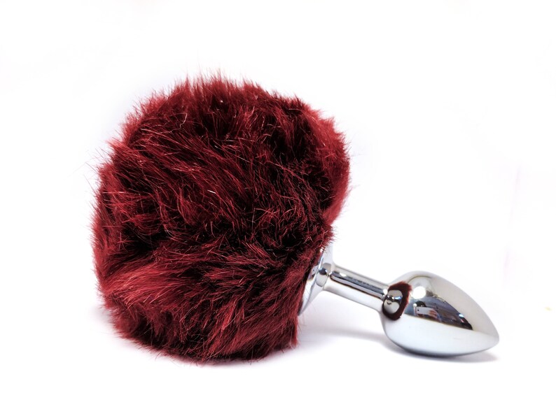 Red Bunny Tail Butt Plug Sex Toys Anal Plug Small Metal Etsy