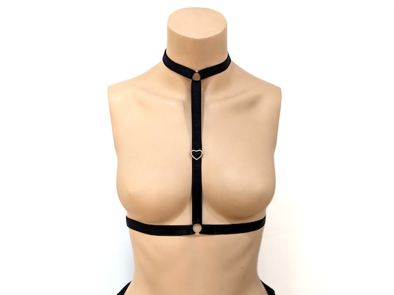 Body Harness Fashion for Women Elastic Cage Bra Lingerie Harness With  Choker 