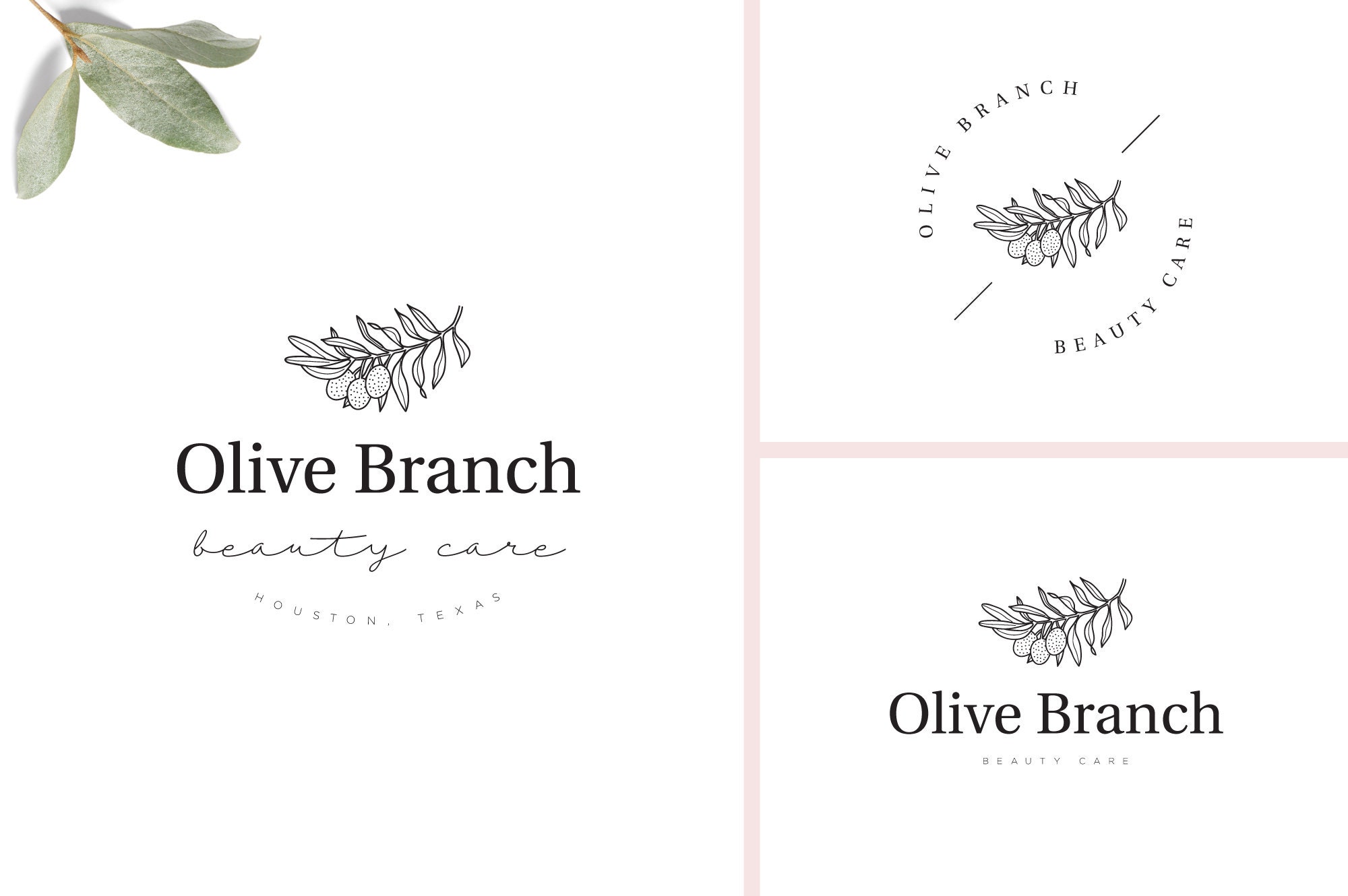 Olive Branch Logo Botanical Logo Premade Logo Boutique Etsy