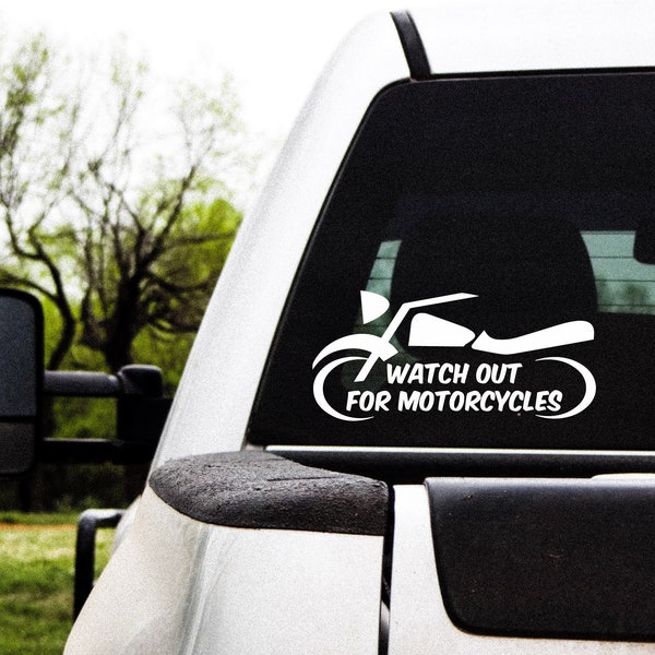 Watch Out for Motorcycles Decal Motorcycle Safety Decal  Caution Decal Car Decal Truck Decal Motorcycle Decal