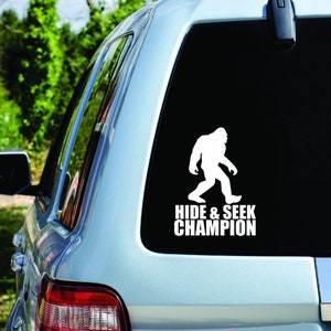 Sasquatch Hide & Seek Champion Vinyl Decal, Big Foot Decal
