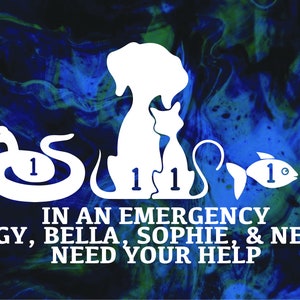 Emergency Pet Decal We Need Help Pet Decal In/Outdoor Vinyl Decal Pet Rescue Pets Safety First Pet Alert Fire Safety Emergency Decal