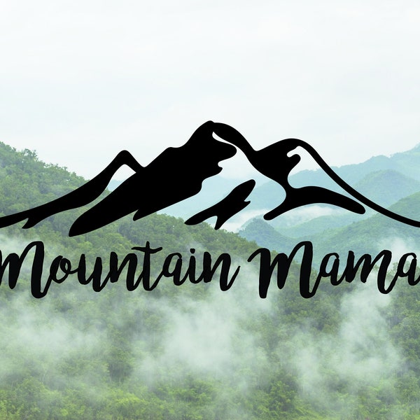 Mountain Mama Decal Mountains Decal Car Decal Vehicle Decal Yeti Decal Smoky Mountains Decal Hand Mountain mama vinyl