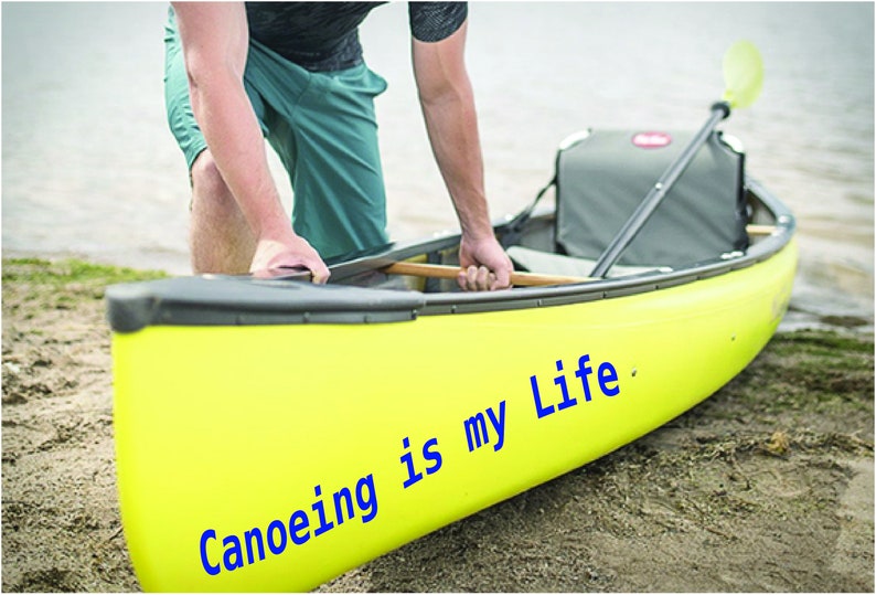 Canoe Vinyl Decal Custom Canoe Decals Canoe Name Decal Kayak Etsy