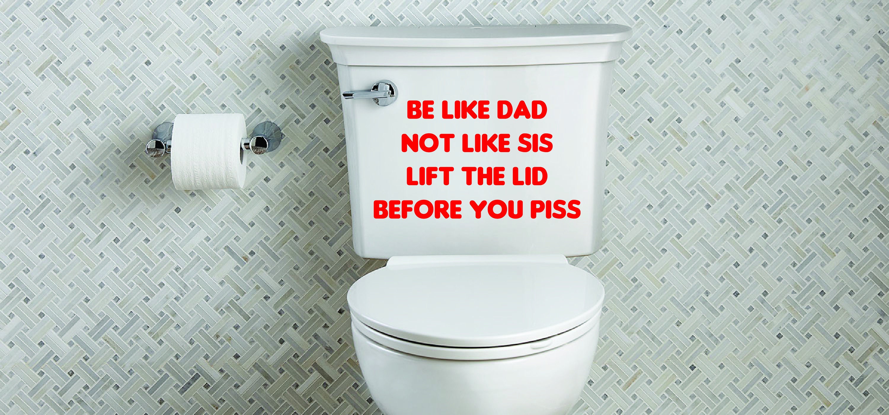 vinyl graphic son dad funny my family Toilet seat sticker son Mum 