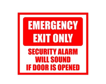 Emergency Exit Decal Exit Only Decal Emergency Vinyl Decal Caution Decal Alarm Decal Business Decal Hospital Decal Store Decal
