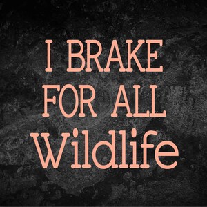 I Brake For All Wildlife Decal Caution Decal Caution Brake for ALL Wildlife Decal Wildlife Sticker Car Decal Four Wheeler Decal Nature Decal