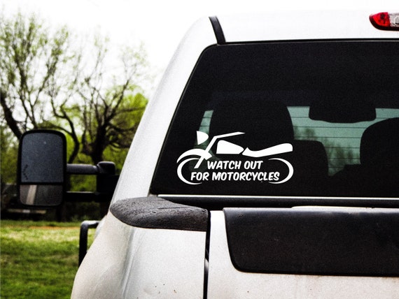 Watch Out for Motorcycles Decal Motorcycle Safety Decal  Caution Decal Car Decal Truck Decal Motorcycle Decal