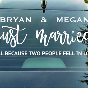 Just Married Decal Wedding Car Decal Groom Decal Wedding Stickers Wedding Decor Decal Just Married Vinyl Decal