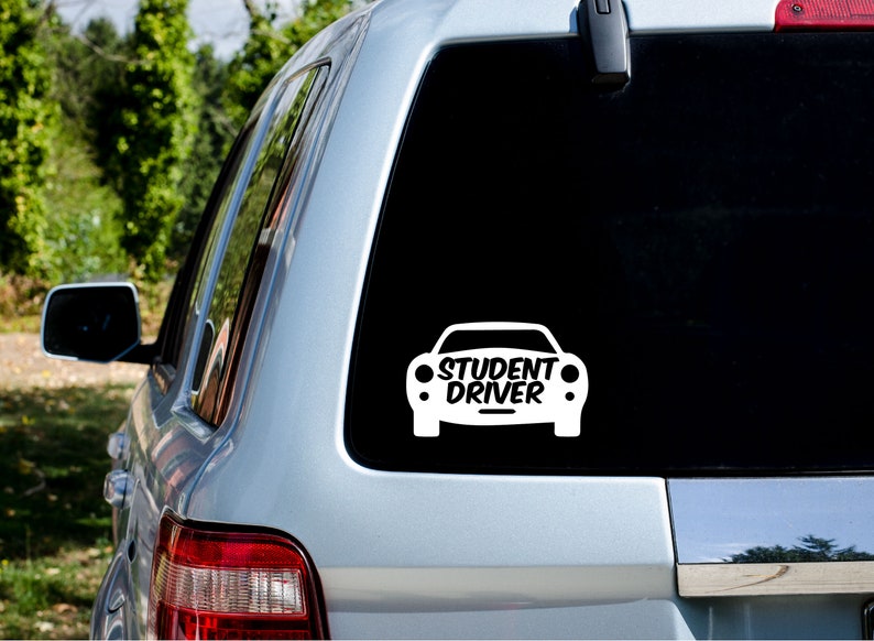 Student Driver Vinyl Decal Student Driver Sticker Student Etsy