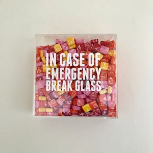Custom 'In Case of Emergency' Acrylic Fillable Box – Break Glass Gift (9x9x4 inches)
