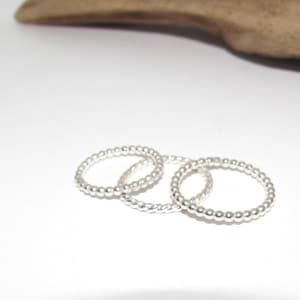 sterling silver bead rings, skinny stacking ring set, bead spacer ring set, personalized  jewelry, stacking spacer ring