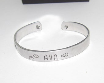 personalized pewter cuff bracelet with your wording , custom handstamped  jewelry, customized jewelry, handstamped jewelry