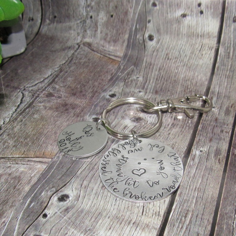 God Blessed The Broken Road - Upload Image, Gift For Couples - Personalized Keychain